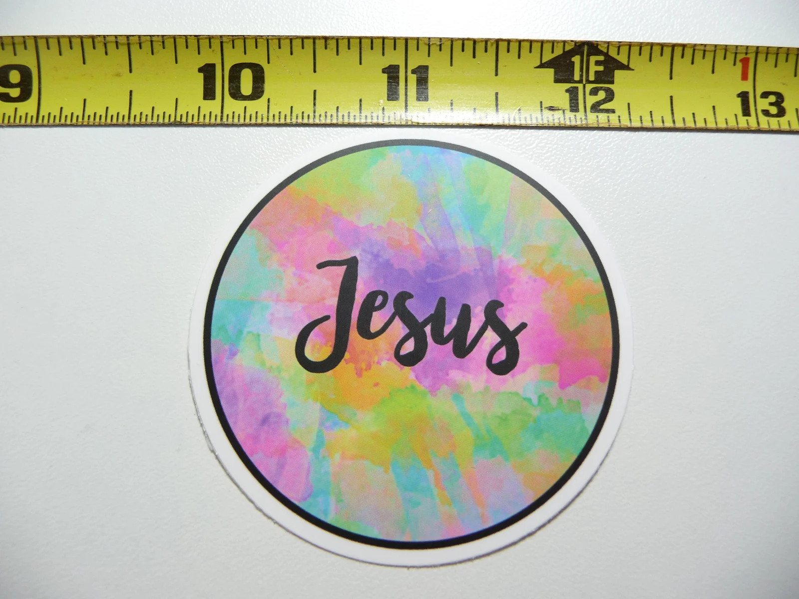 RELIGIOUS COLORFUL CIRCLE JESUS SMALL STICKER DECAL CHURCH RELIGION CHRISTIAN