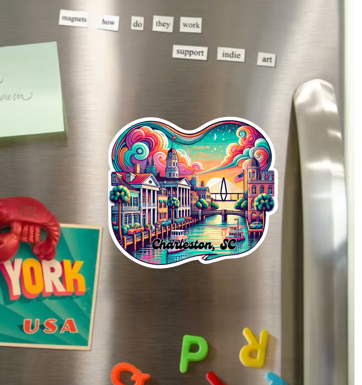 Charleston South Carolina Fridge Magnet or Laptop Sticker