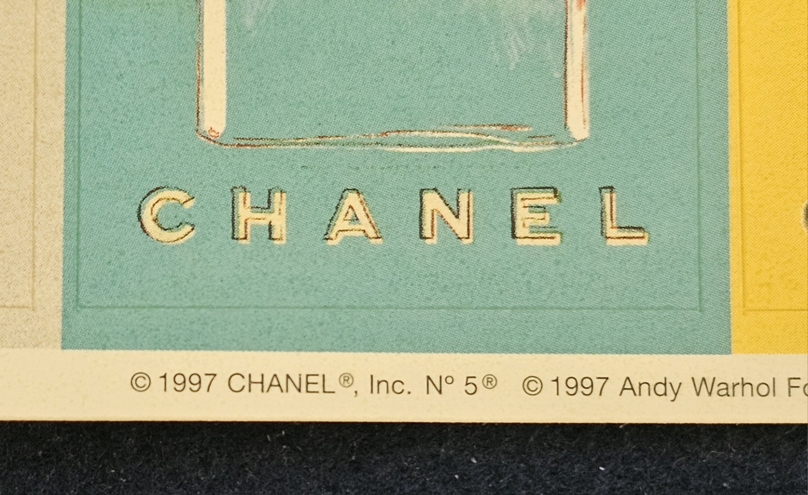 Authentic Set of 9 Paper 1997 Andy Warhol Chanel No. 5 Stickers, Each 2.5" x 2"