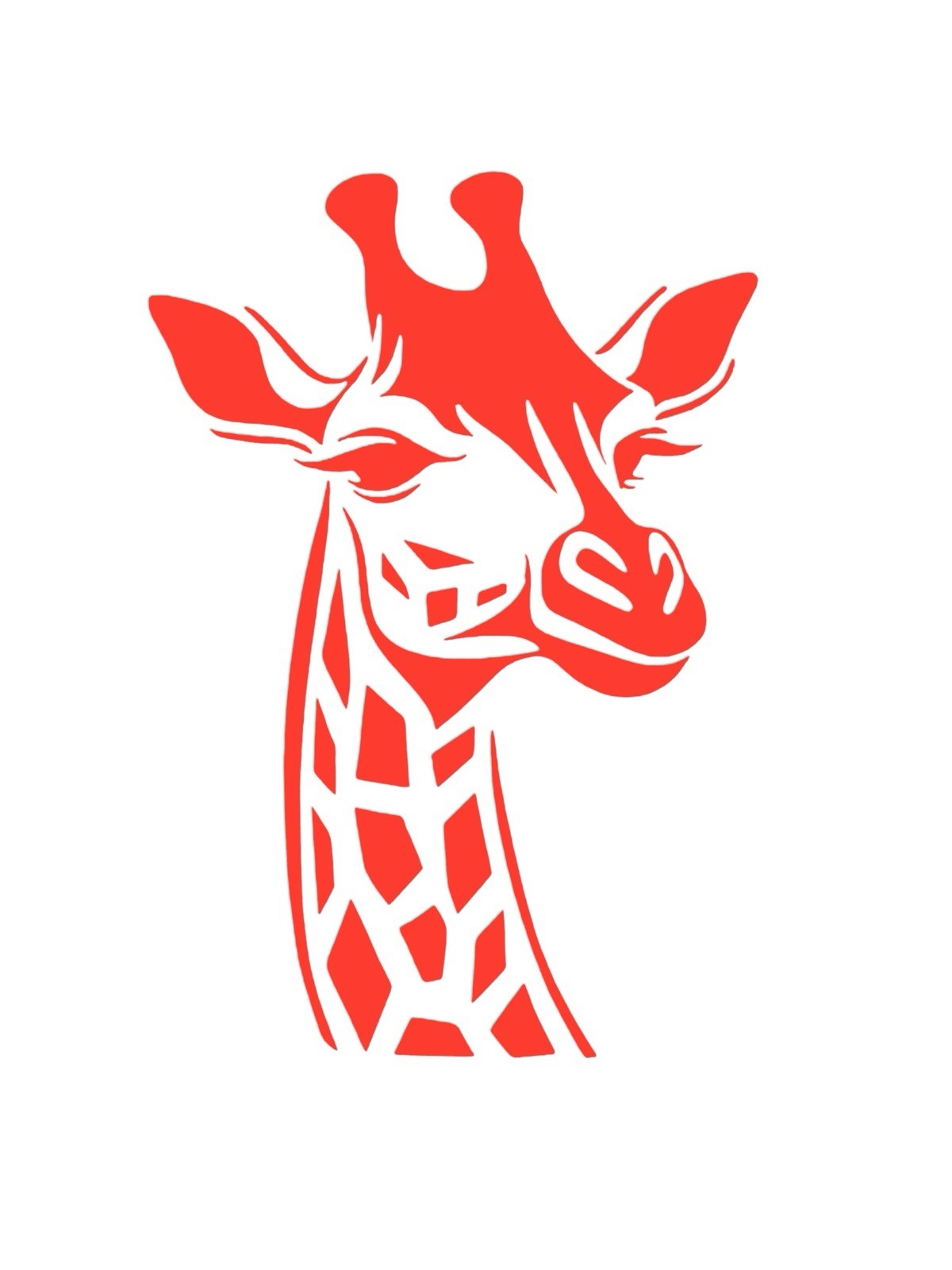 Giraffe Head Decal for car Windows Laptops most Smooth Surfaces