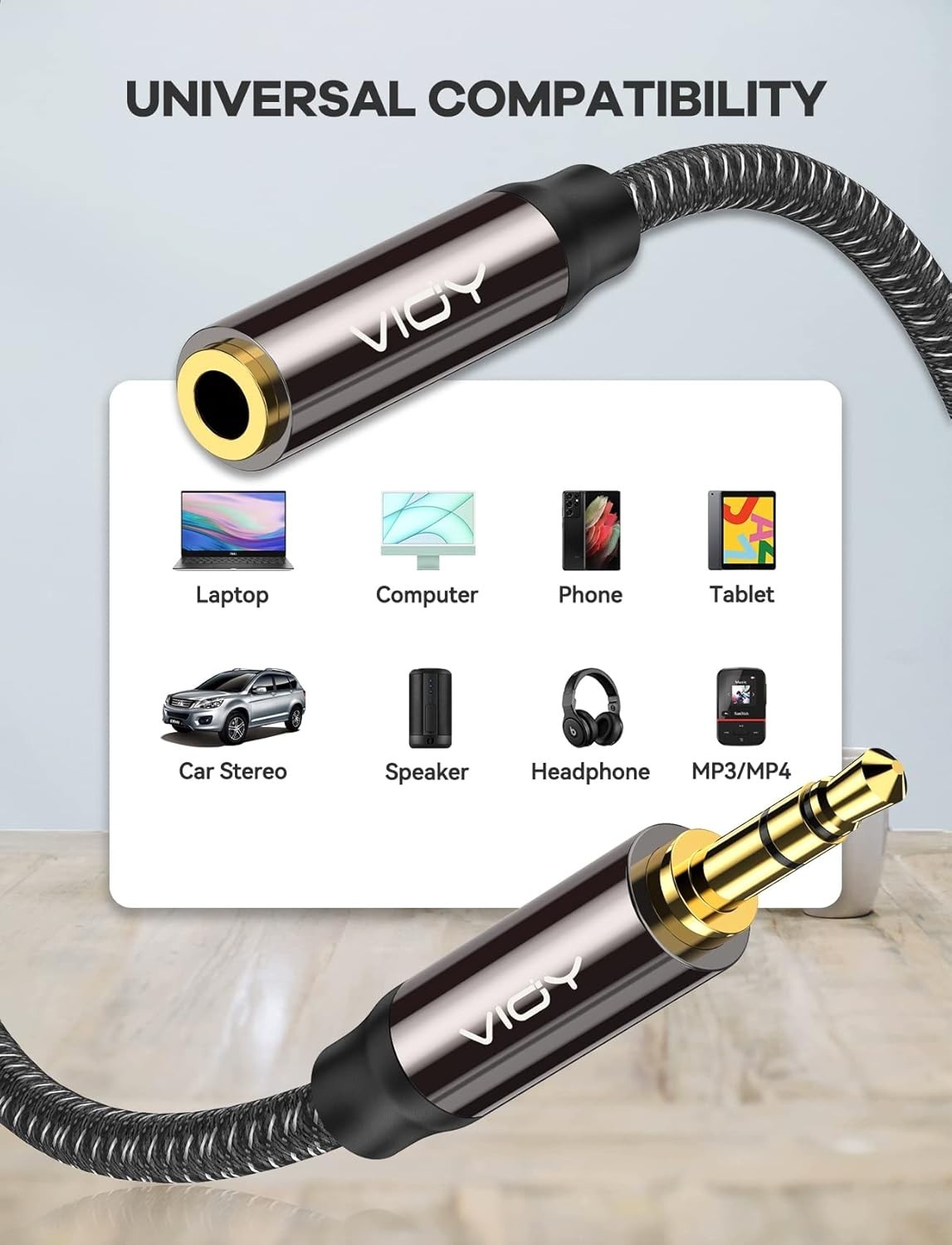 Headphone Extension Cable 20 Ft,[Copper Shell, Hi-Fi Sound] 3.5 Mm Male to Femal