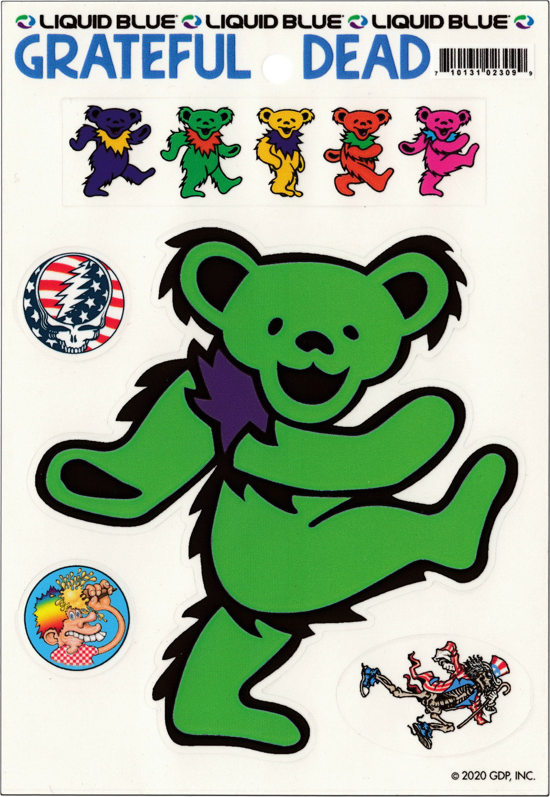 Sticker 5 Pack – Grateful Dead Green Jerry Bear SYF Rock Music Band Decal #12102