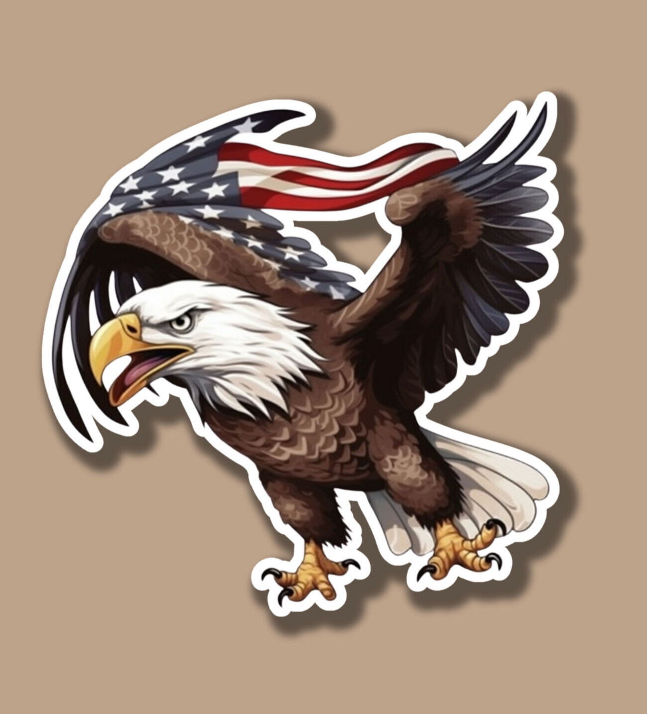 American Eagle USA Patriotic United States Flag 3" Vinyl Sticker