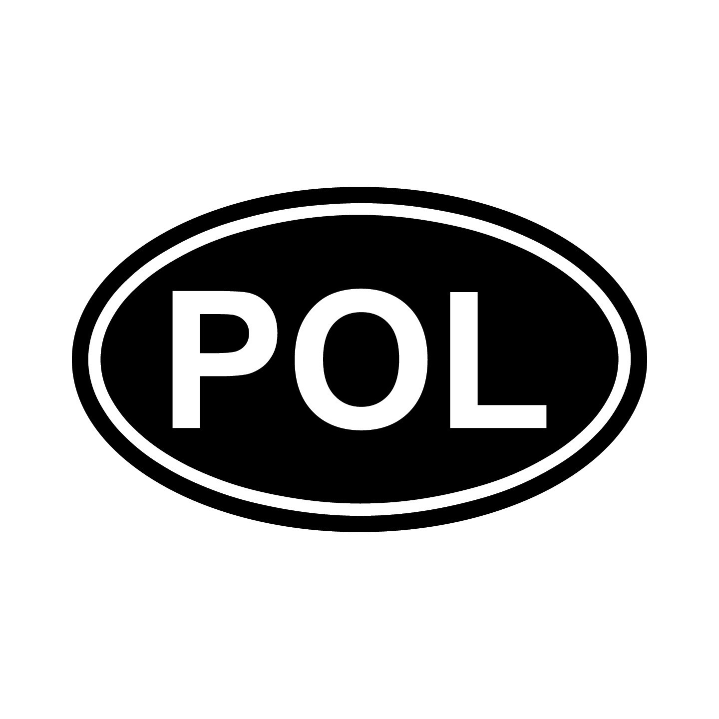 Poland POL Oval Country Code Vinyl Decal Sticker for Car Window Laptop & Gifts