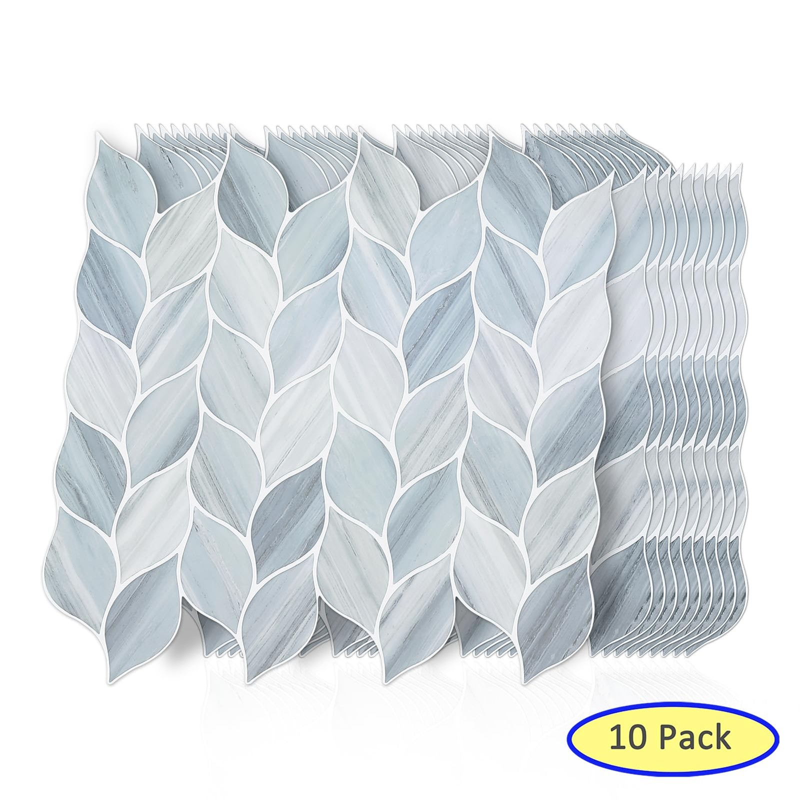 10 Pcs Vinyl Leaf Peel and Stick Tile for Kitchen Backsplash, Premium -Adhesi…