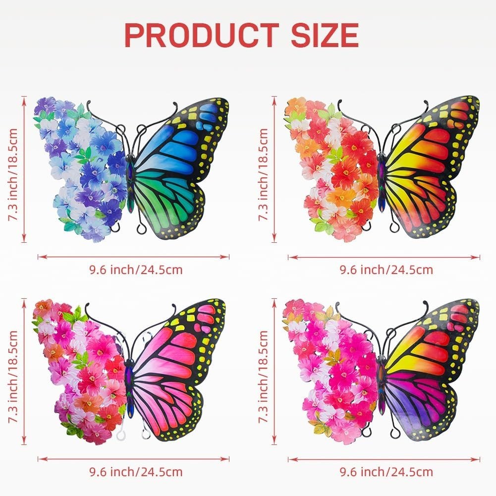 Stylish 4-Pack Butterfly Metal Wall Panels – Perfect for Outdoor Living Spaces