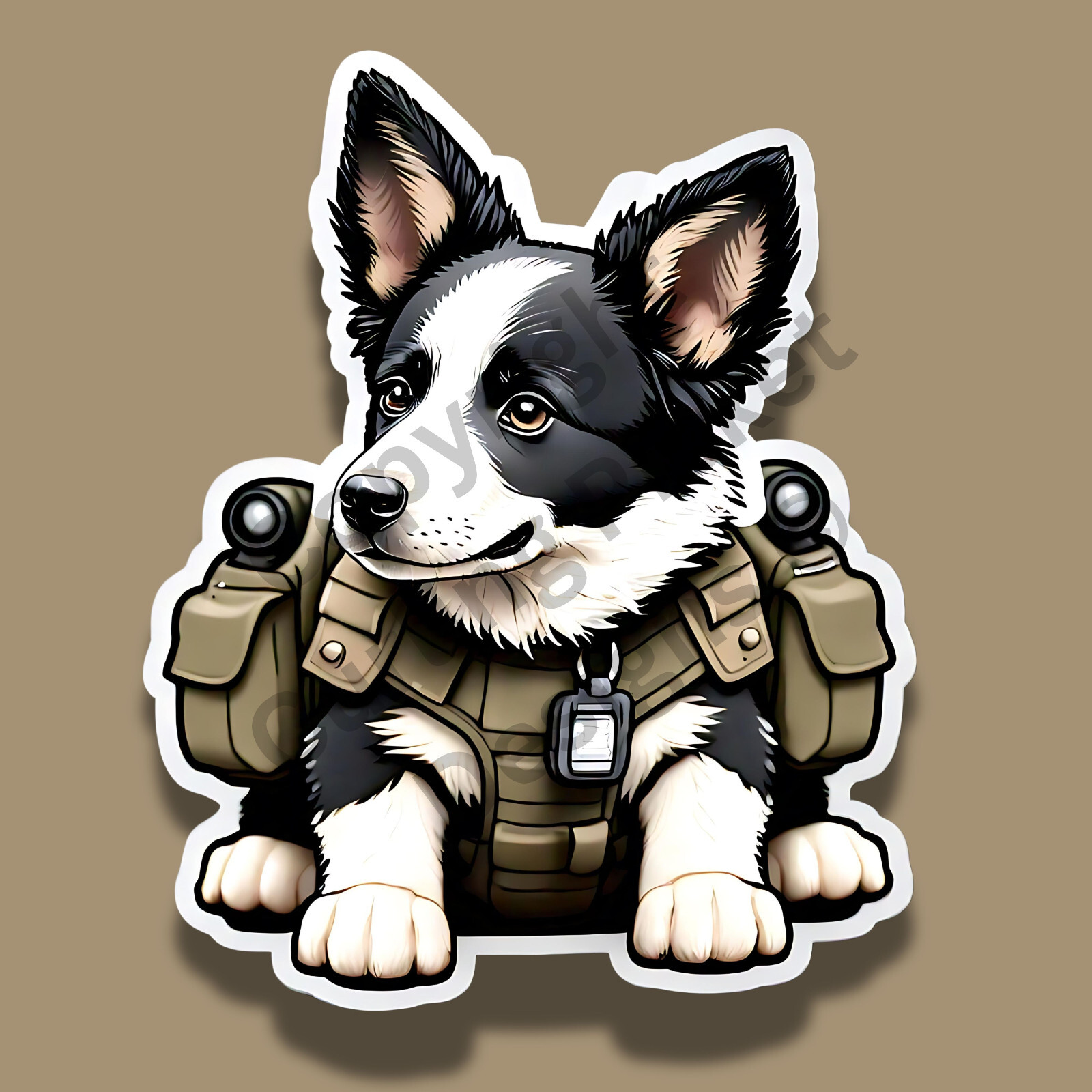 Tactical Border Collie Dog Breed Puppy Funny 2A 3" Vinyl Sticker