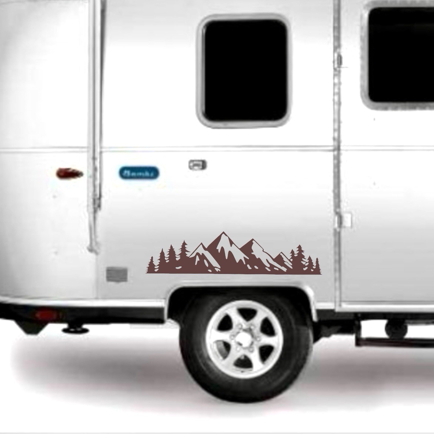 MOUNTAIN RANGE TREE LANDSCAPE SCENE Vinyl Decal for Car Jeep Truck