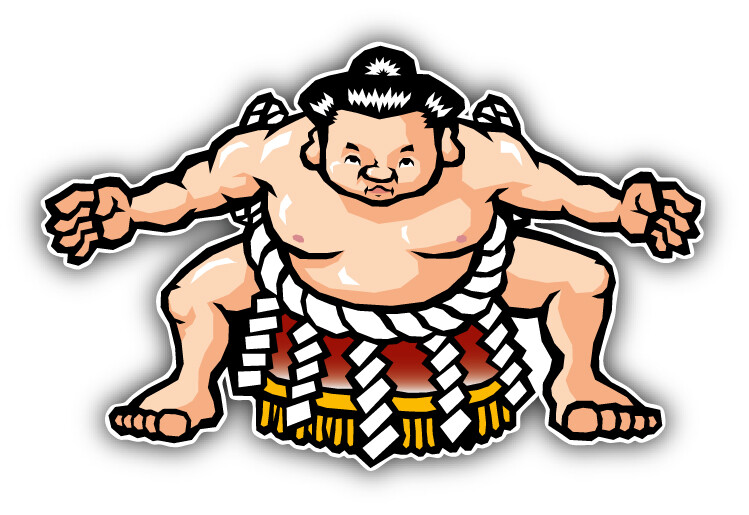 Sumo Wrestler Car Bumper Sticker Decal
