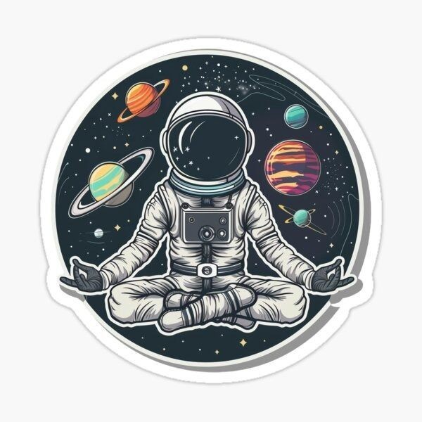 Galaxy Astronaut Sticker | Planet Rocket Space Decal Waterproof Vinyl