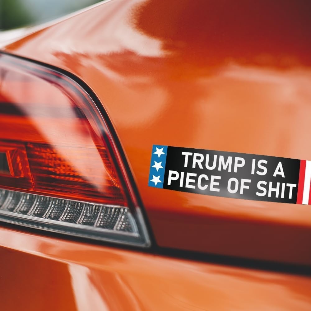 Anti-Trump Funny Vinyl Bumper Sticker Weatherproof Decal – 9 x 2.5 Inches