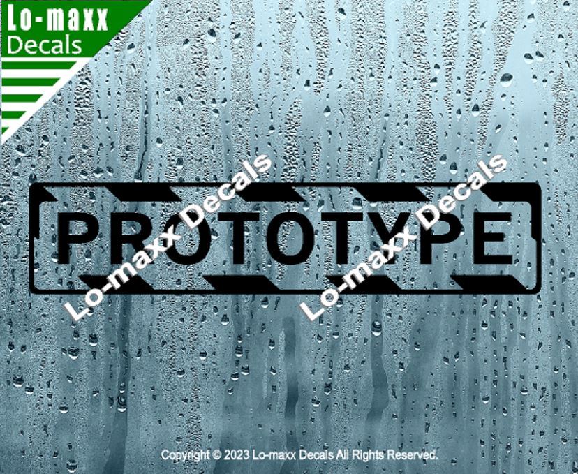 PROTOTYPE Aircraft With Hazard Stripes Aircraft Markings Die Cut Vinyl Decal