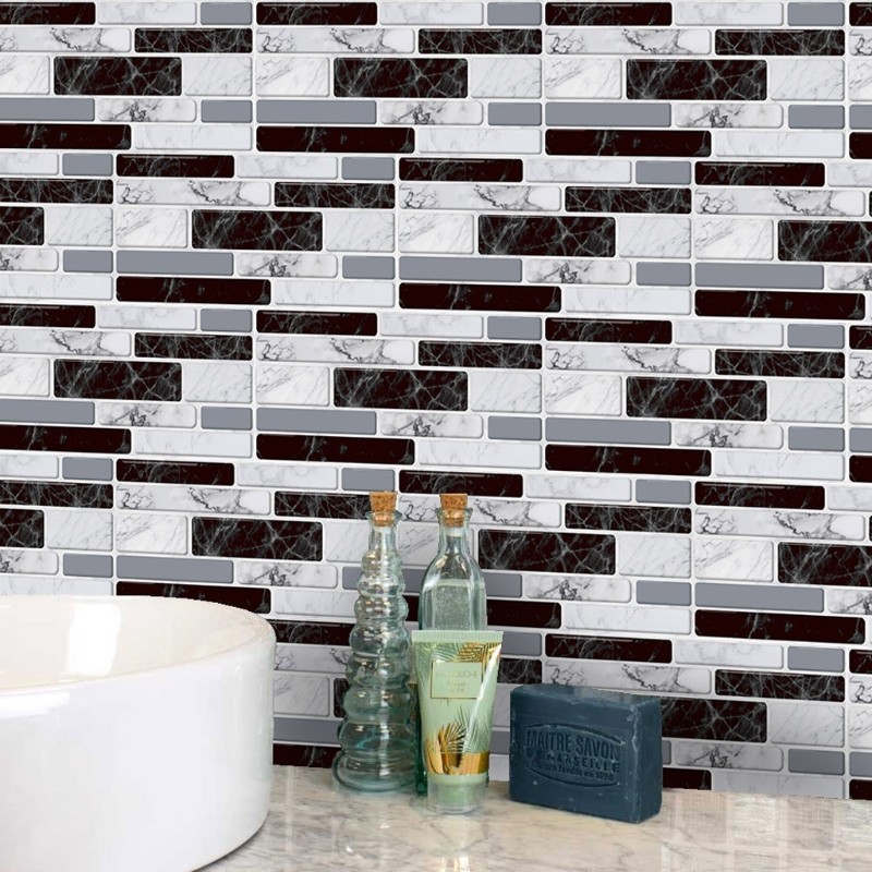 27pcs Waterproof Imitation Brick Tile Stickers DIY Kitchen Floor Home Decoration