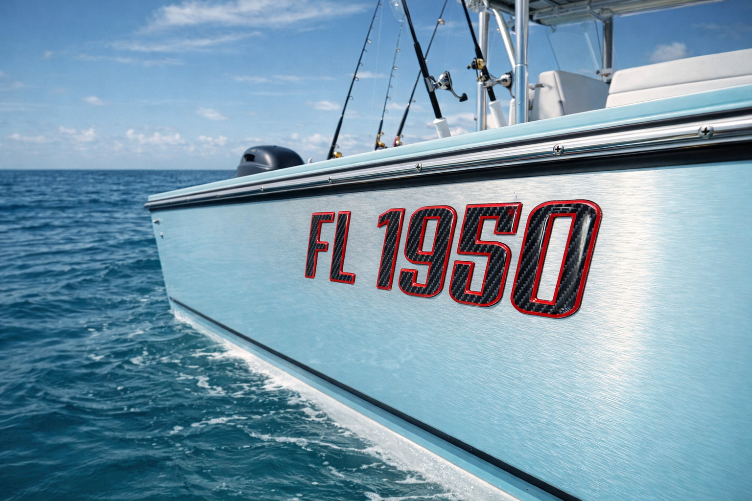 BOAT PWC LETTERS & NUMBERS REGISTRATION – RAISED CARBON FIBER 3D DECALS