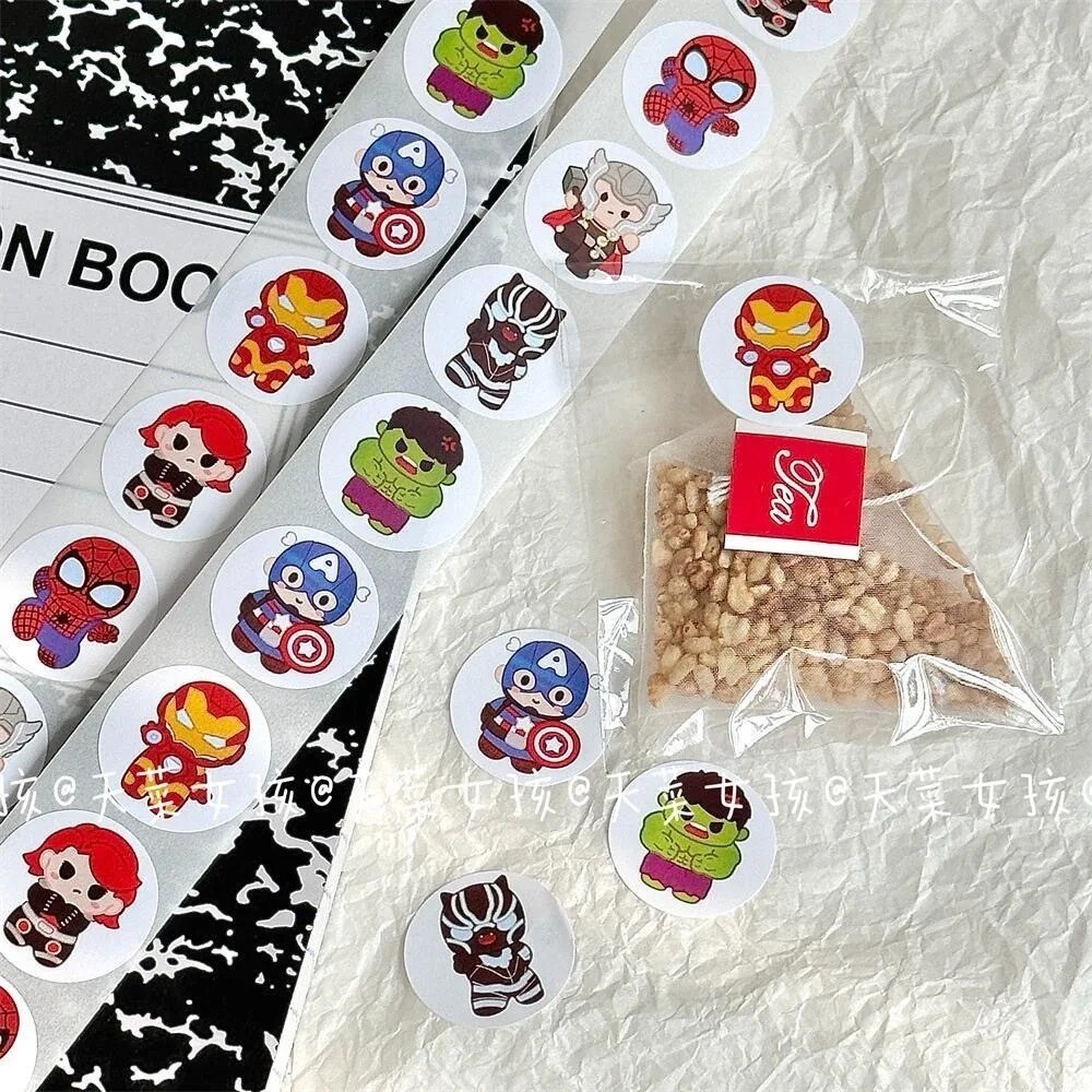 “500pcs Avengers Roll Stickers | Hulk & Iron Man Circular Kids Stickers”