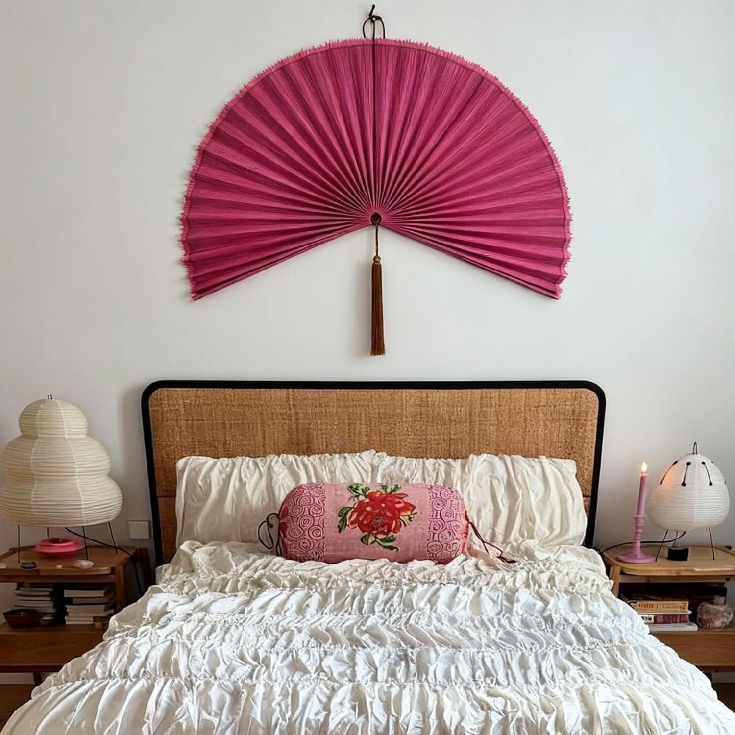 HUGE!! Fan Wall Decor Bamboo Fan Wall Art for Boho Hanging Headboard 60 x 60 …