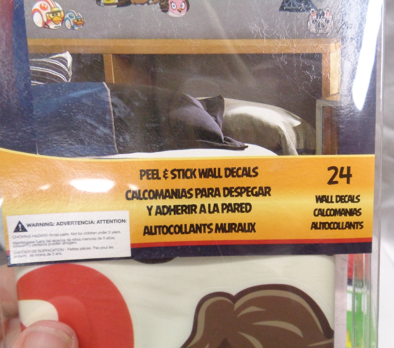 Lot/4 Pkgs ANGRY BIRDS STAR WARS Peel & Stick Wall Decals + PARTY LOOT BAGS