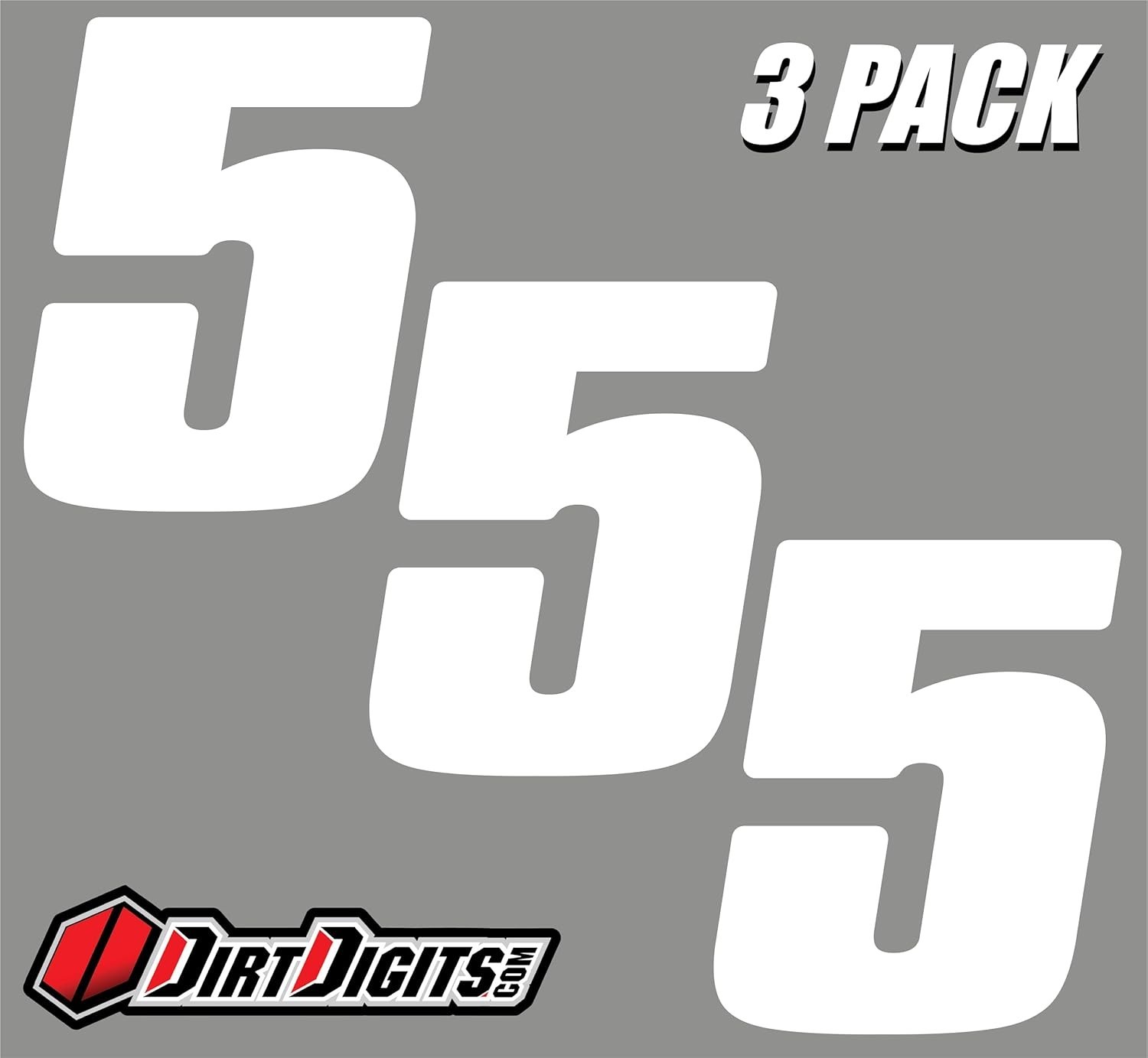 Waterproof 5.5" High-Gloss Vinyl Number 5 Set – Perfect for Motocross