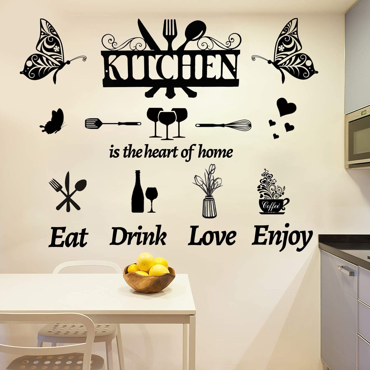Large Kitchen Wall Decals Quotes The Kitchen is The Heart of Home Sign Decor