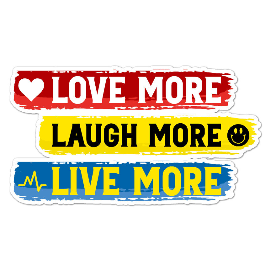Love Laugh Live, Vinyl Decal Sticker, Indoor Outdoor, 3 Sizes, #8978