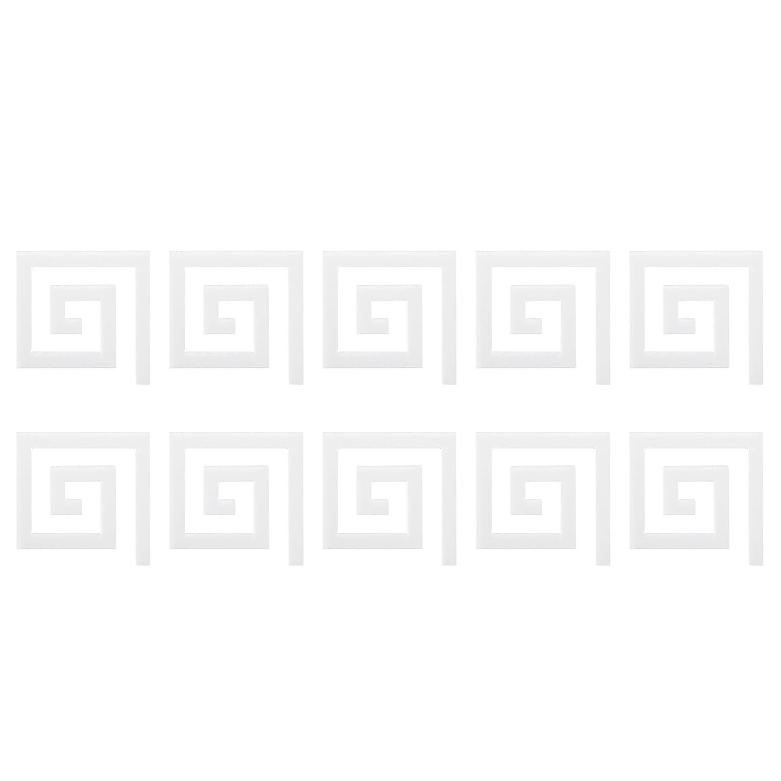 (Silver)10Pcs 5x5CM DIY Waist Line Mirror Sticker Modern Acrylic Wall Sticker US