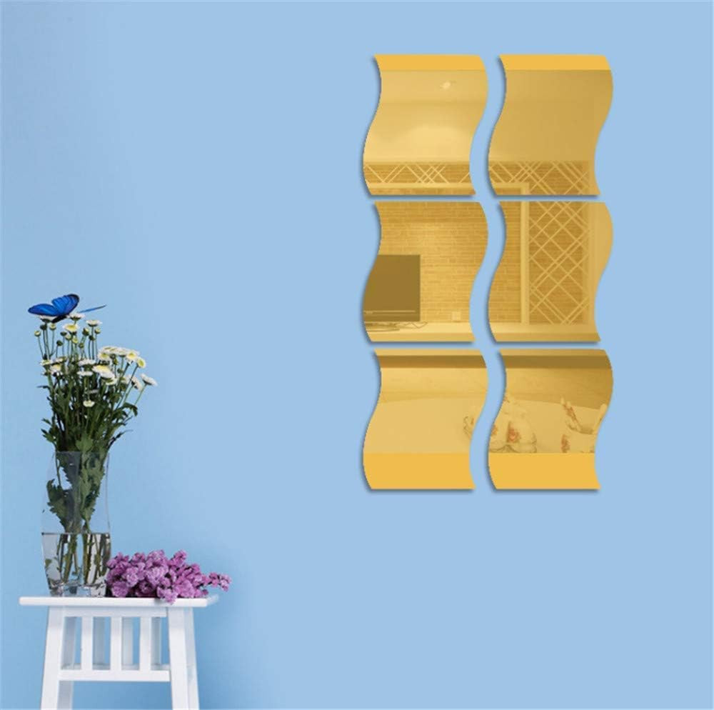 12PCS Wavy Mirror Wall Stickers, Full Length 3D Art DIY Home Decorative Acryl…