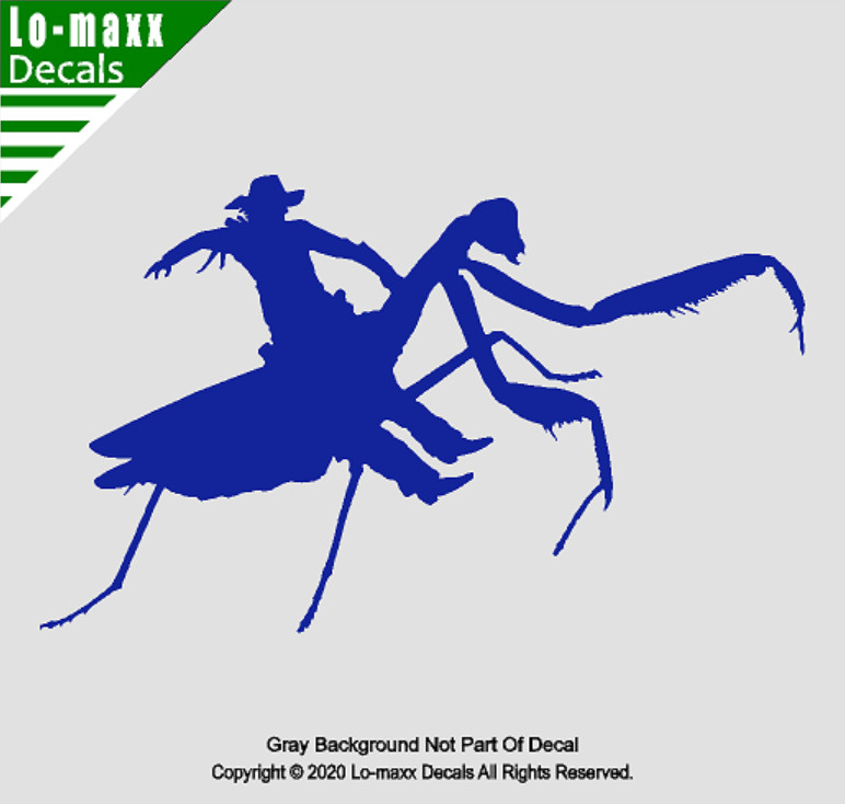 Praying Mantis Rodeo Country Western Insect Humor Design Die Cut Vinyl Decal
