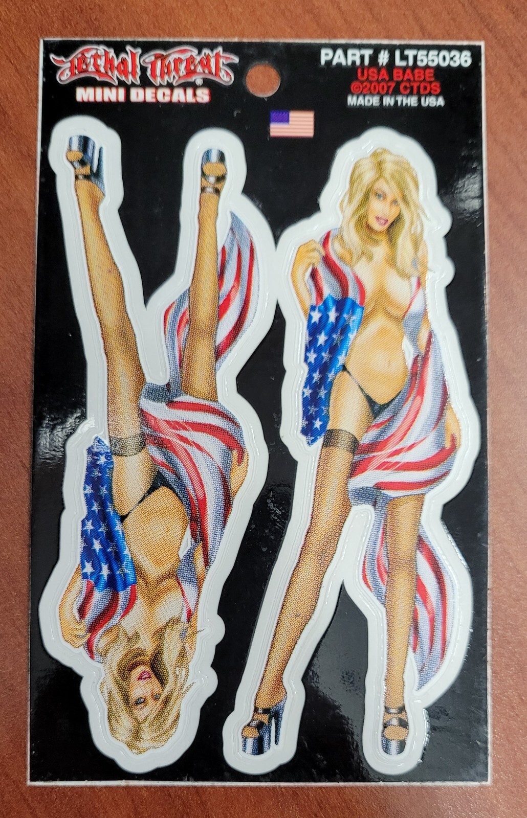 NEW LETHAL THREAT USA BABE LEFT/RIGHT MINI DECAL STICKER 2.75"x4" LT55036