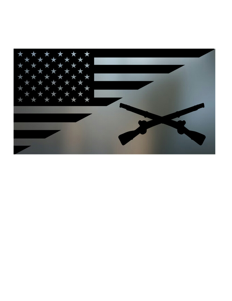 USA FLAG INFANTRY U.S. ARMY TACTICAL METALLIC CHROME VINYL DECAL