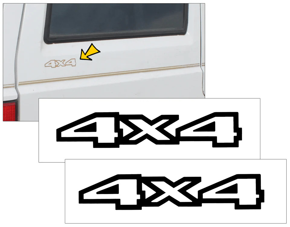 Aftermarket 1993-97 Jeep Cherokee XJ 4×4 Quarter Panel Decal Set