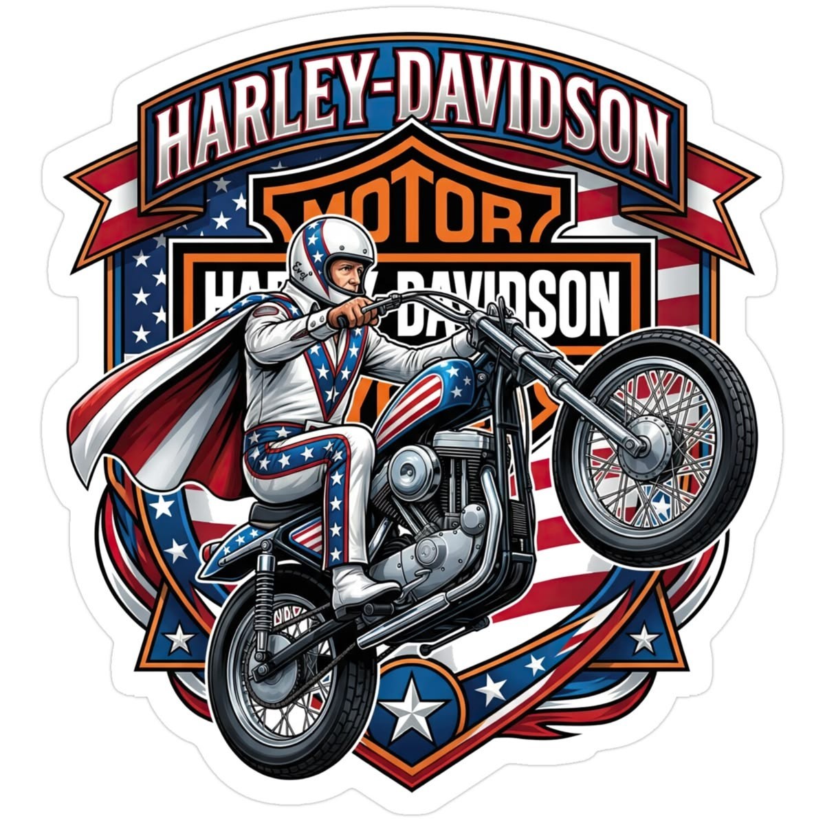 Motorcycle Daredevil Decal Sticker Car Truck Wall Mirror Phone Tumbler Bumper Wi