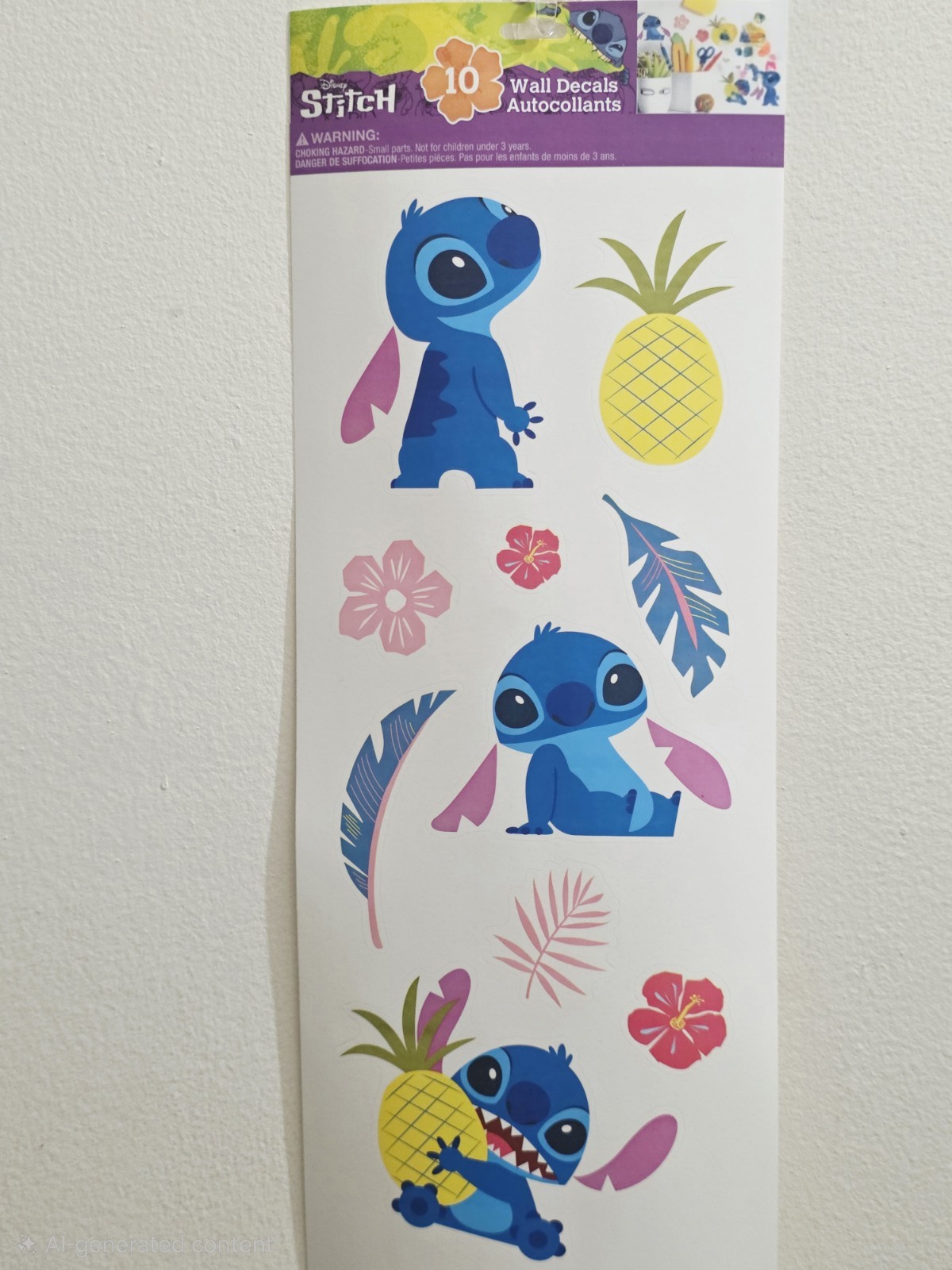 Disney Stitch Room Wall Decal Stickers 10 Assorted Designs Great for Birthdays