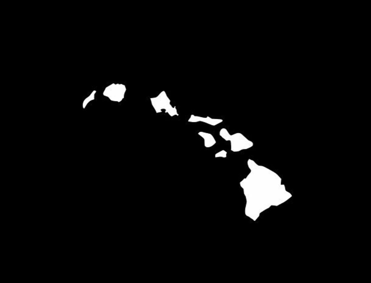 Hawaiian Islands Map vinyl decal – Hawaii window laptop car bumper sti Free Ship