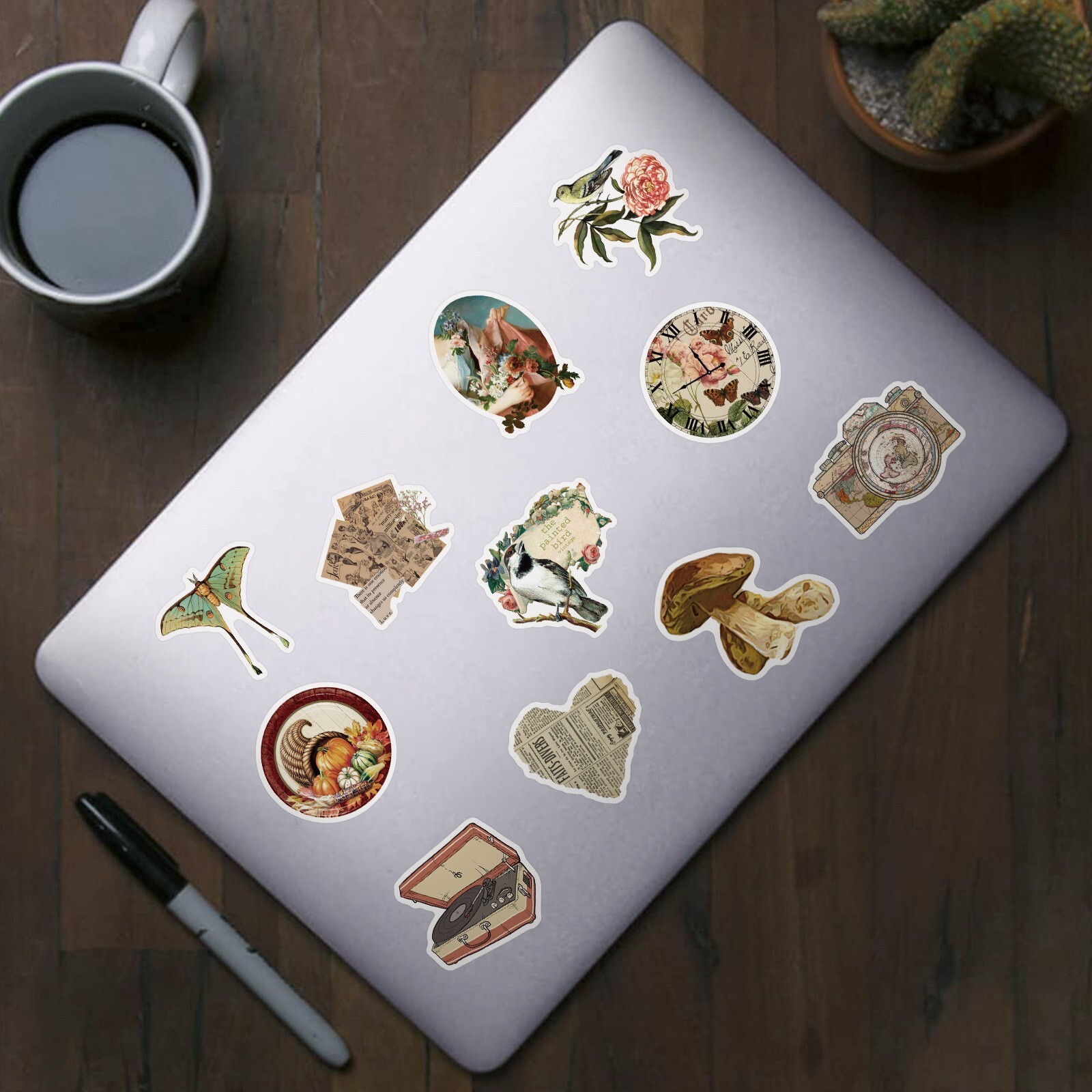 200pcs Retro Cottagecore Vintage STICKER PACK，#170171174200