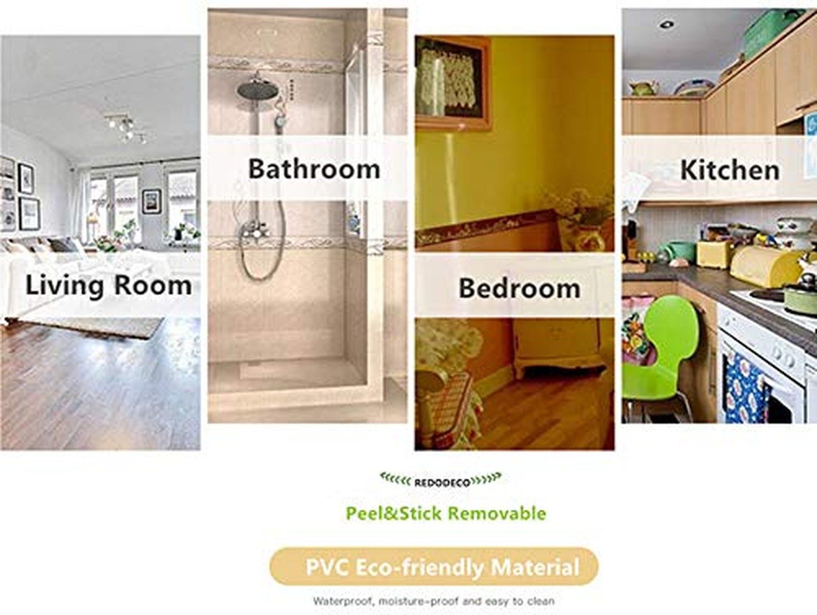 REDODECO 3D Flower Pattern Molding Peel Stick Wall Border for Home Decor Bath…
