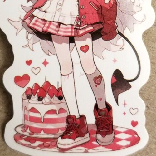 Halloween Sticker Witch Girl Vampire Devil Demon Red Bat Cake Gothic Anime Manga
