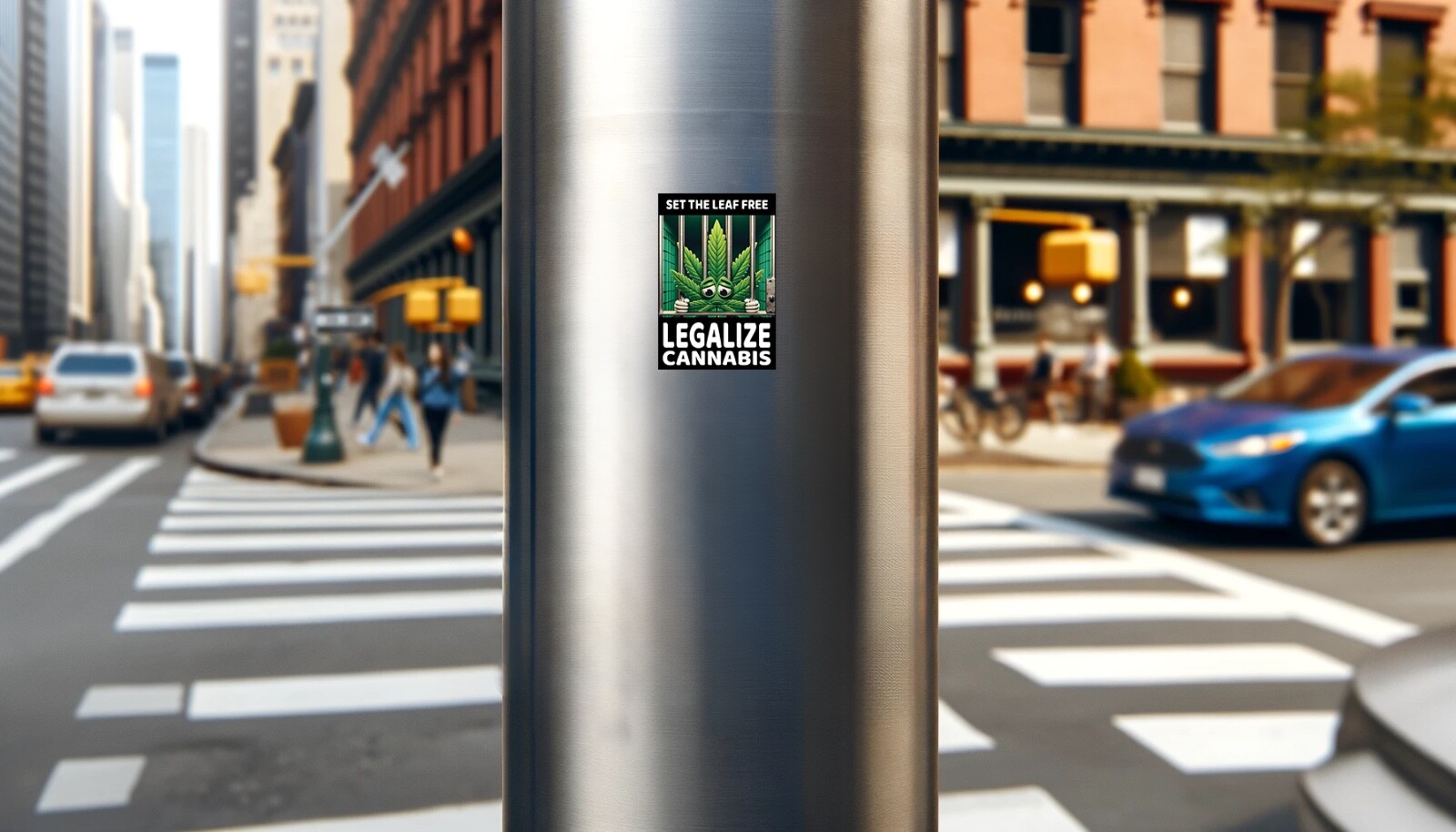 Set the Leaf Free, Legalize Cannabis 2×3" Waterproof Vinyl Decal – Free Shipping