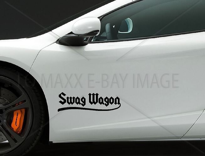 Swag Wagon Car Truck Mini Van Glass Bumper Custom Graphic Die Cut Vinyl Decal