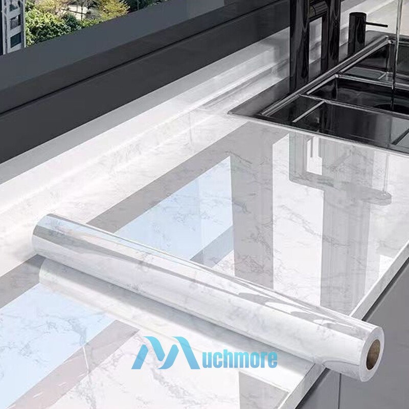Waterproof White Marble Contact Paper Self Adhesive Wallpaper Kitchen Countertop