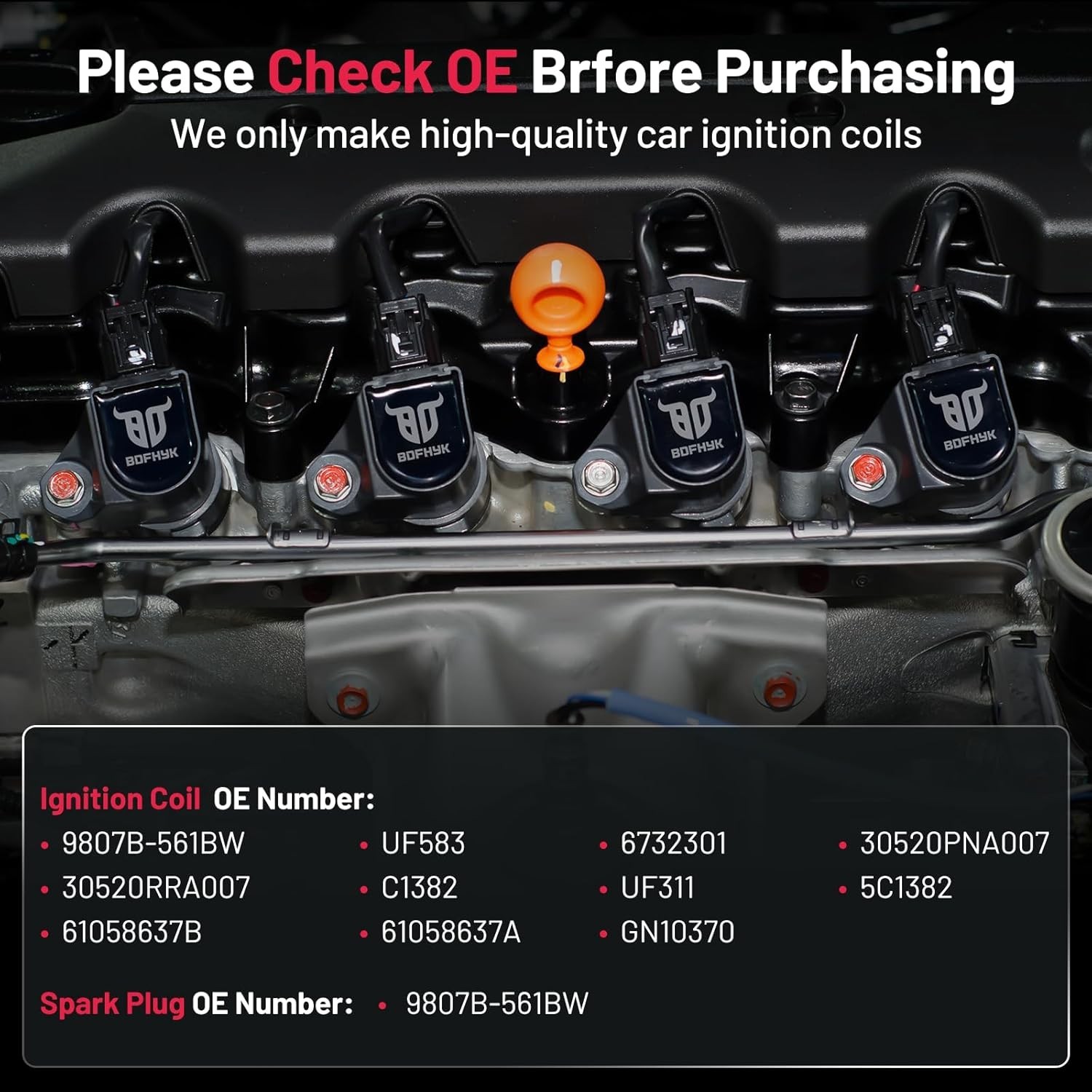 Ignition Coil Pack and Iridium Spark Plugs Compatible with Acura RSX Honda Accor