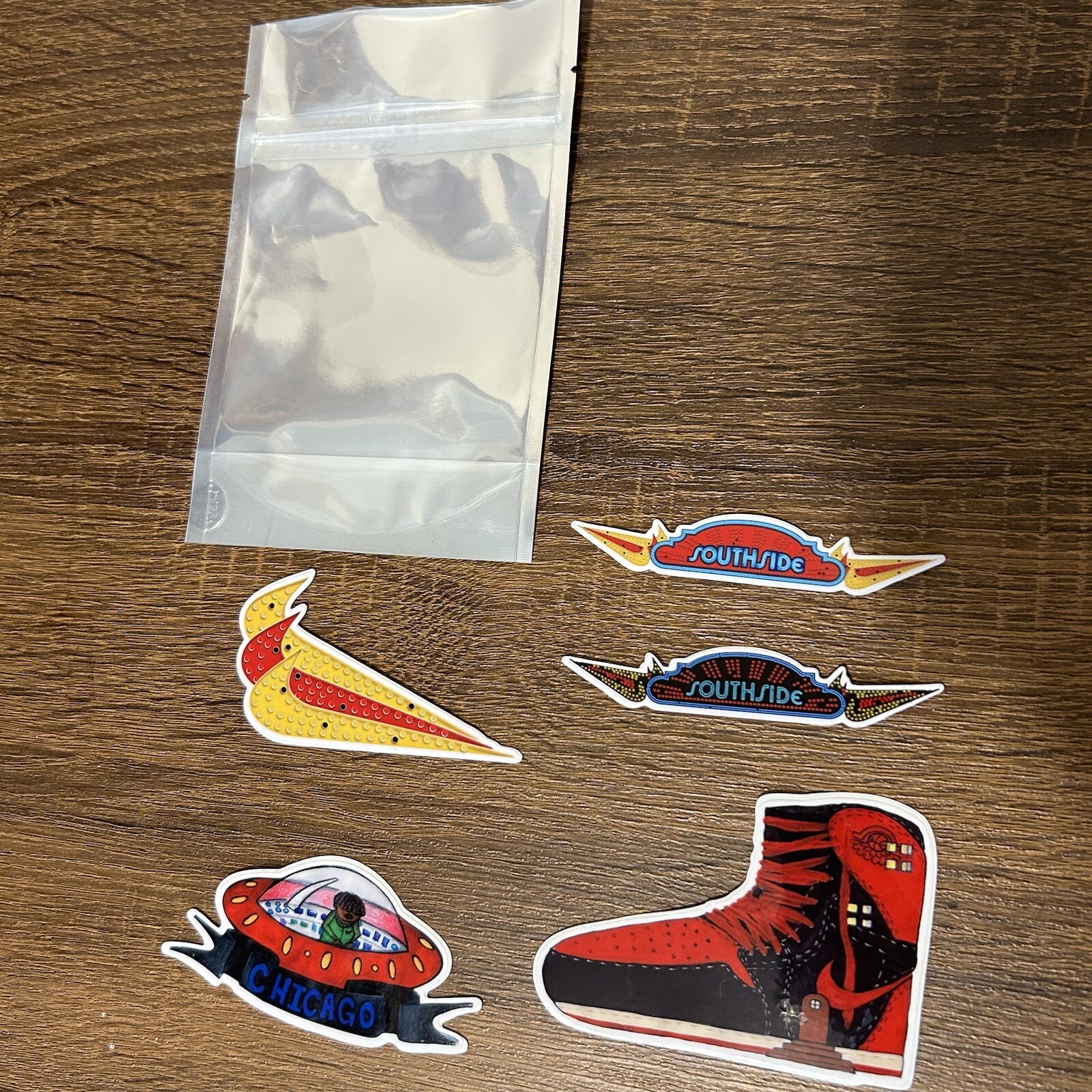 Nike Chicago Southside Stickers Decals Swoosh Jordan 1 Bred UFO Promo Streetwear