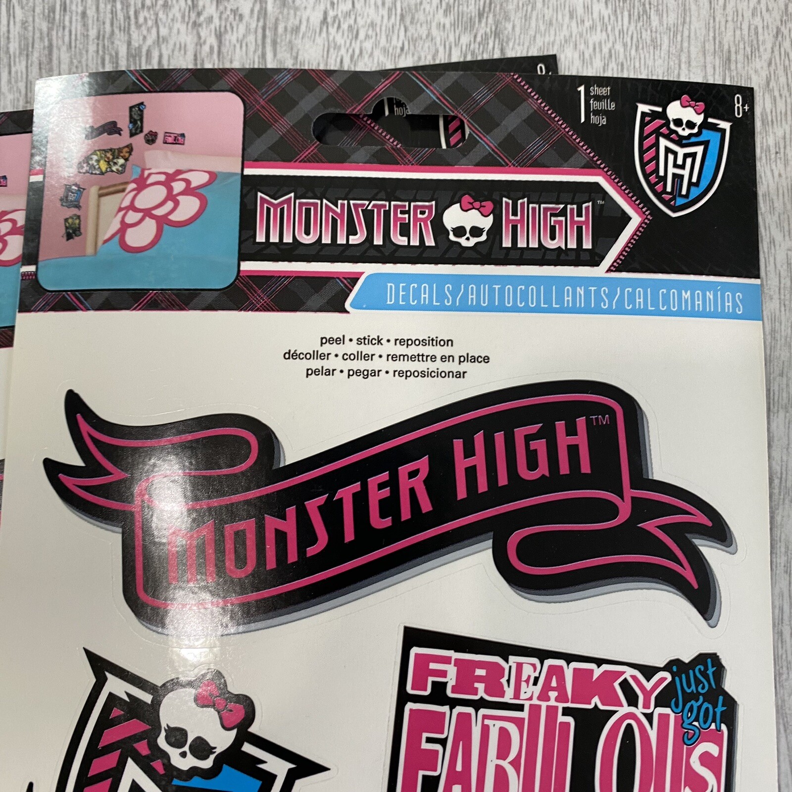 2013 Monster High Decals Stickers Lot of 2 Sheets