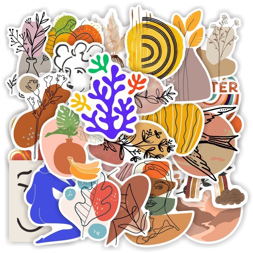 150pcs Famous Painting Vinyl Stickers, Artist Matisse Bauhaus VanGogh, 070100207