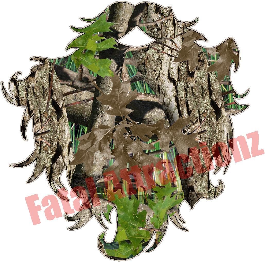 Camo Beard Vinyl Sticker Decal hunting hair redneck woodsman