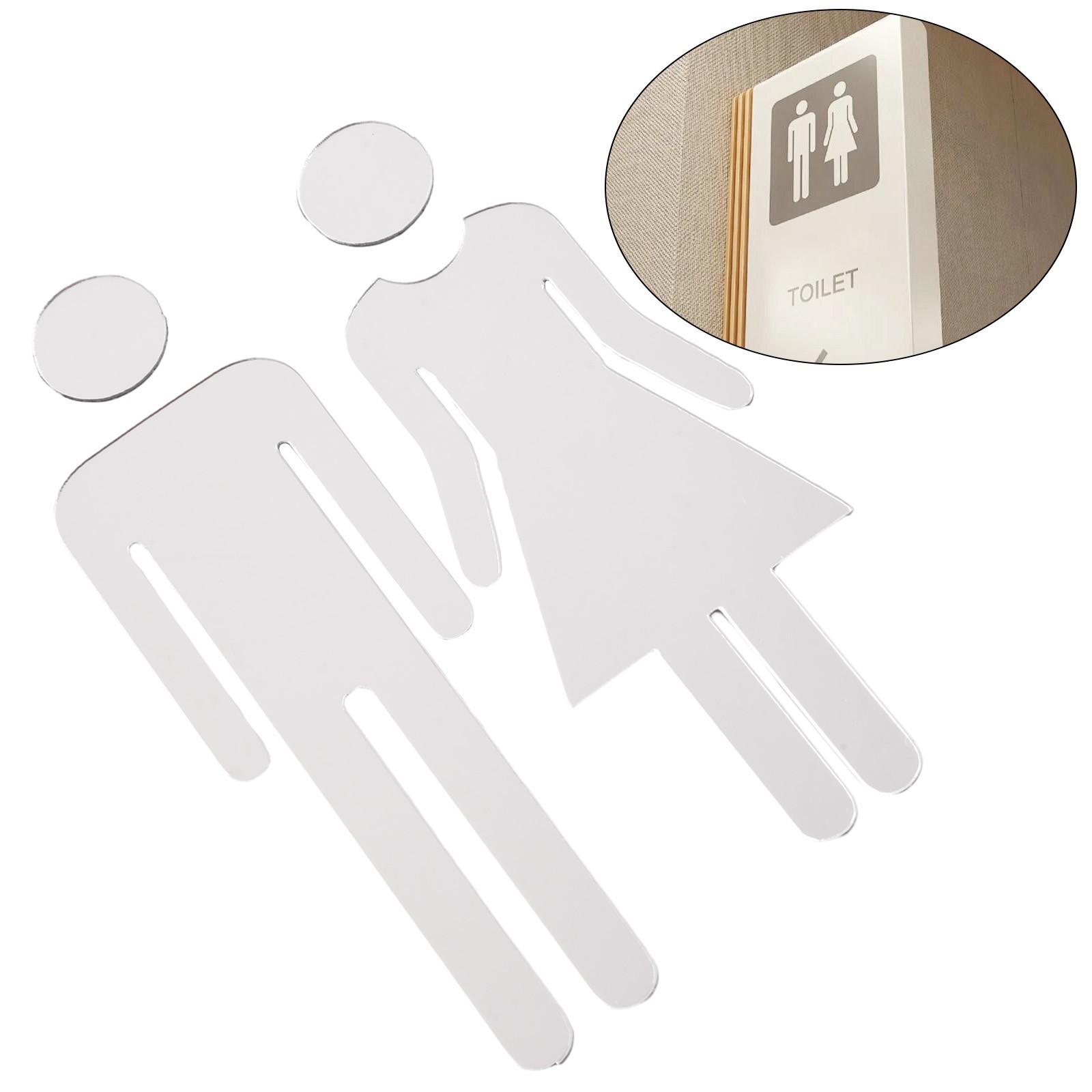 Sticker Toilet Sign Decals Indicator Plaque Men&Woman Replacemnt Restroom
