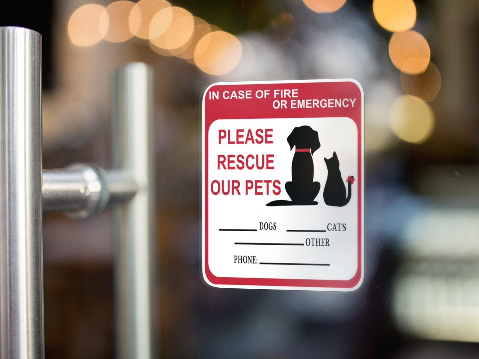 Red Kitchen Signage UV Protected Laminated Sticker Indoor Outdoor Use