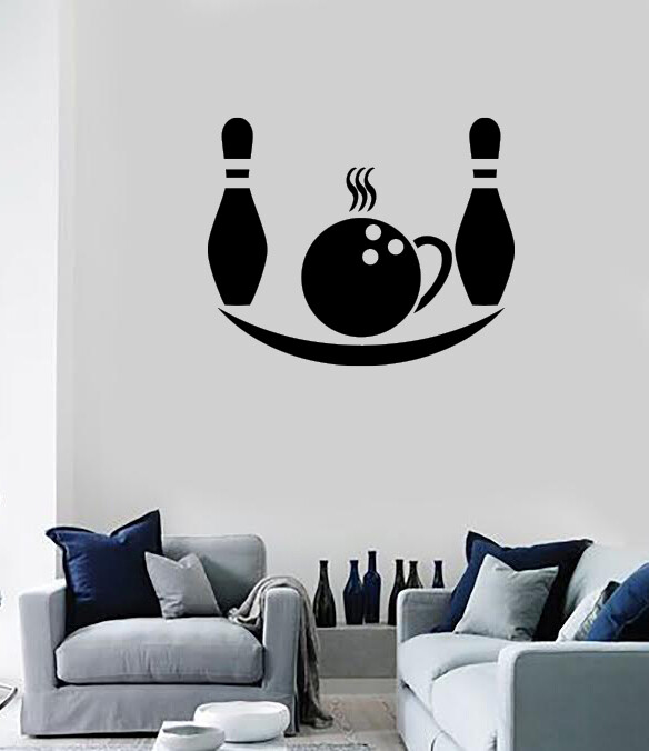 Wall Vinyl Decal Bowling Center Skittles Tenpins Gambling Sport Stick (n1821)