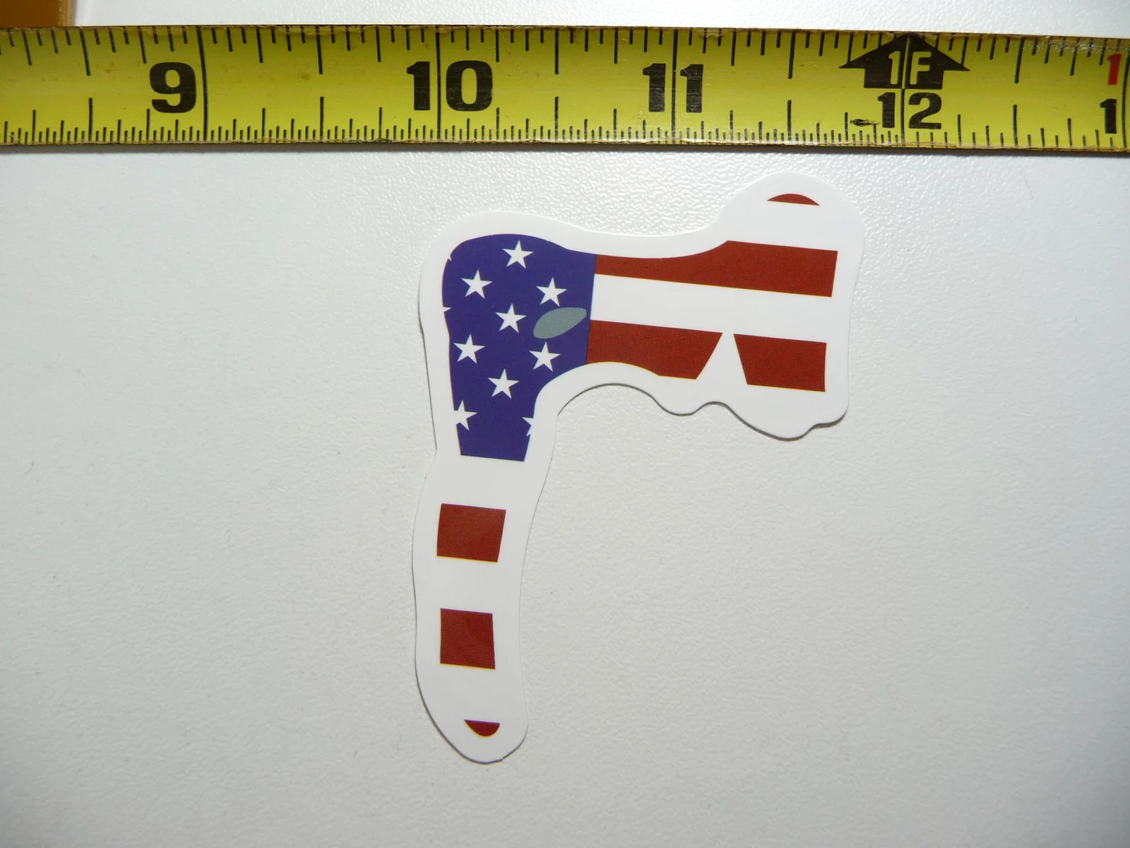 DANCER STRIPPER LEANING OVER US USA UNITED STATES FLAG SMALL STICKER DECAL JOB