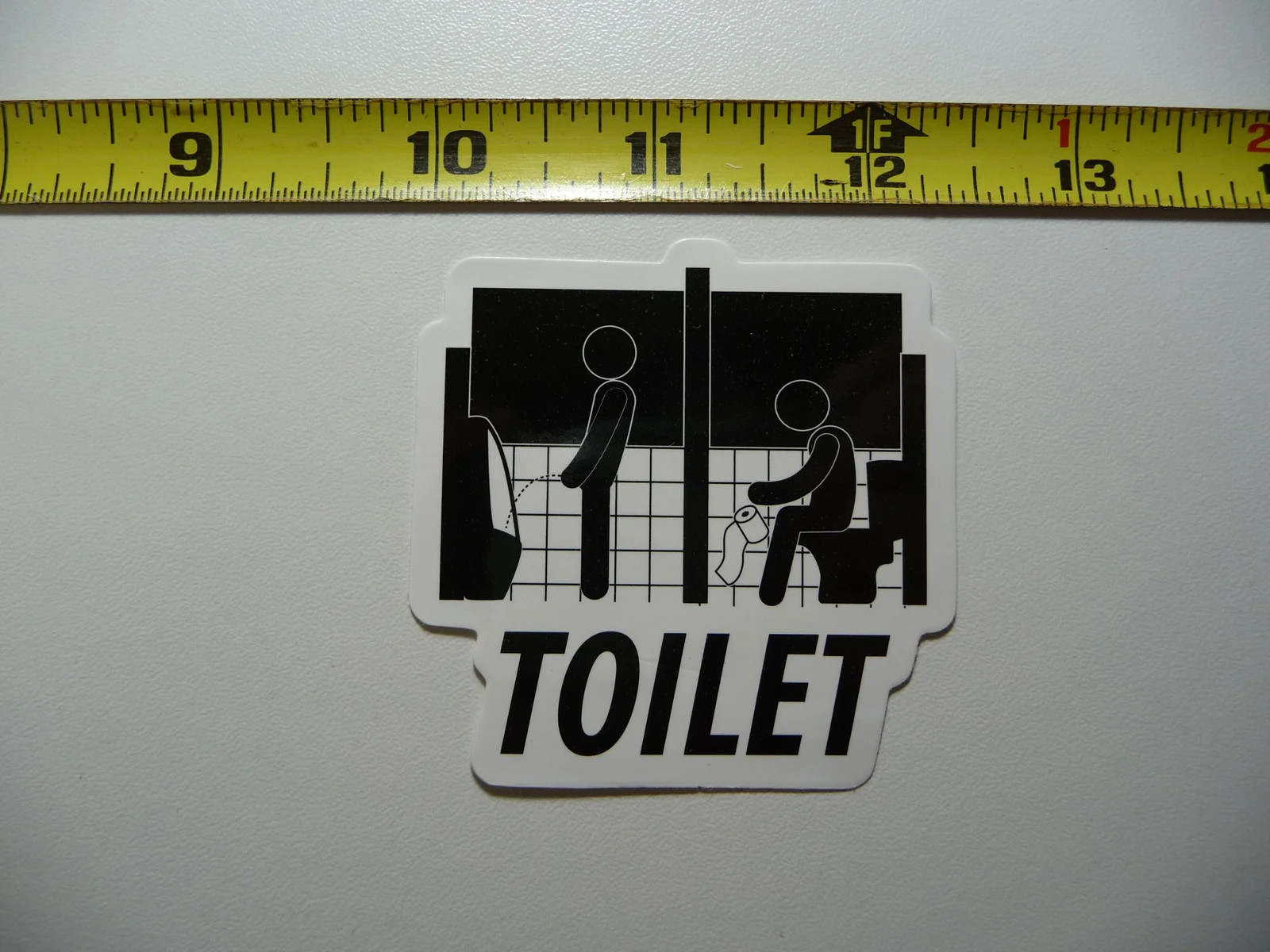 TOILET URINAL SMALL STICKER DECAL SIGN FUN LITTLE SIGNS FUNNY