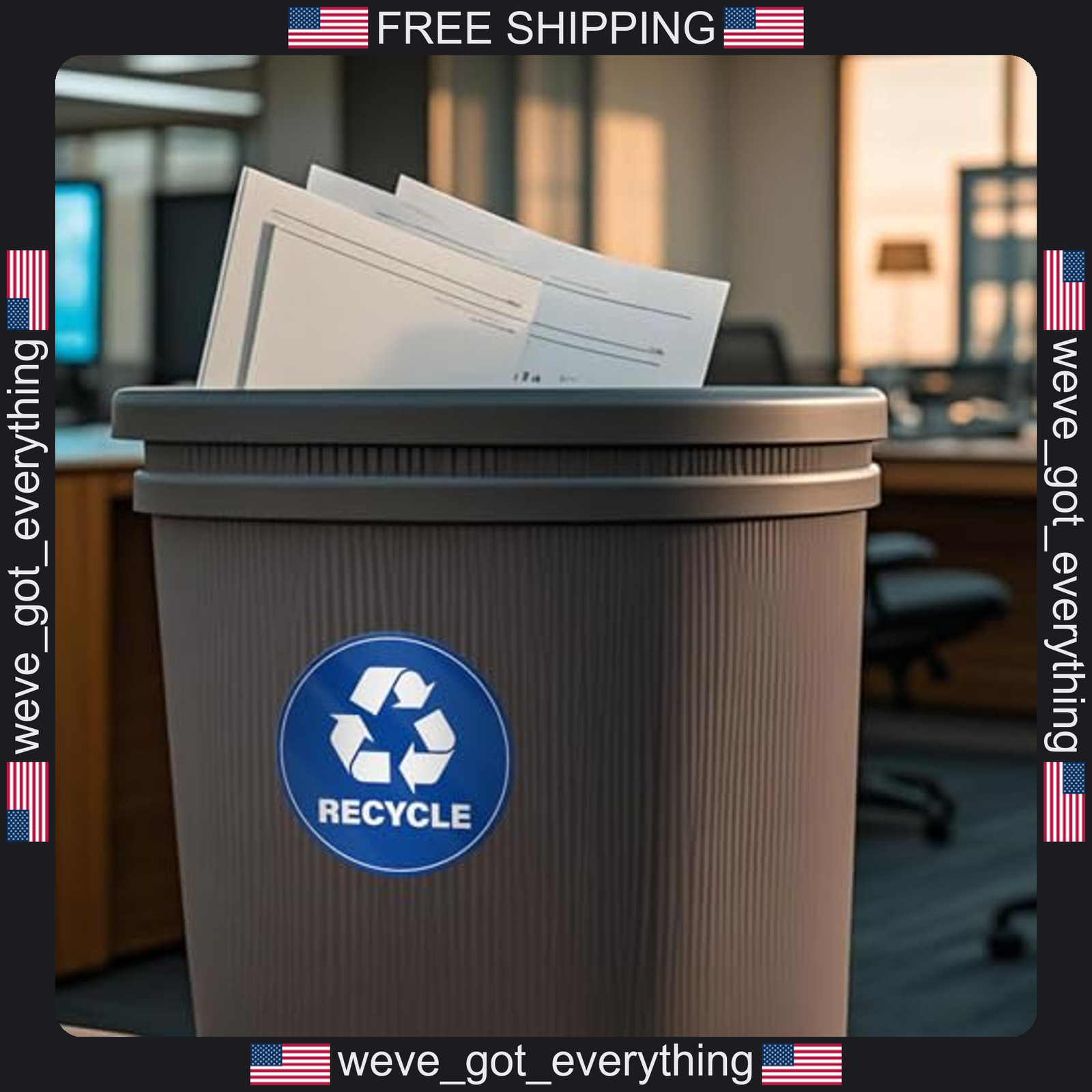 20 Pack Recycle and Trash Vinyl Stickers 4 Inch Indoor Outdoor Use